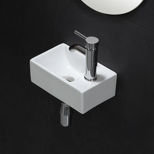 Lavabos pequeños de cerámica Rectangular para pared, lavabos de baño de superficie sólida, <span class=keywords><strong>precio</strong></span> barato - Product Image 1