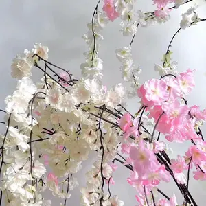 Yapay çiçek japon sakura kiraz çiçeği şube yüksek kaliteli iç oturma odası düğün alışveriş merkezi dekorasyon