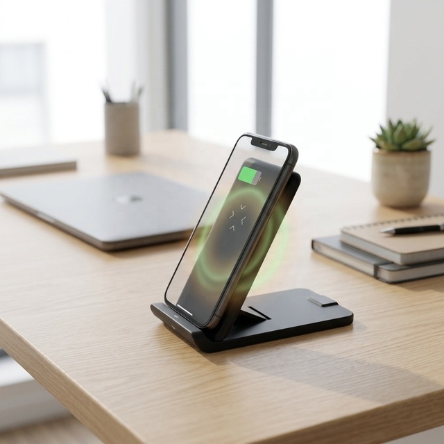15W Fast Wireless Charger Stand Foldable Charging Station for iPhone 15 14 13 12 11 SEC Desktop Wireless Charging Dock