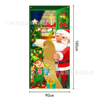 Nouvelle bannière de porte de Noël 2026, Père Noël surveillant la liste des cadeaux, drapeau de bienvenue décoratif en tissu polyester à suspendre