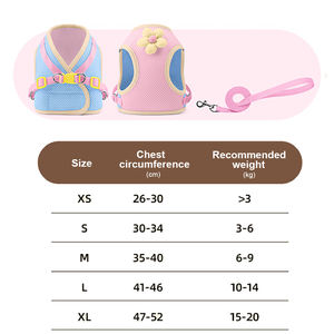 調節可能なソフトエスケーププルーフ猫ハーネスピンク/グリーン/イエローかわいい花柄デザイン愛らしいソフトメッシュベスト旅行アクセサリーポリエステル - Product Image 4