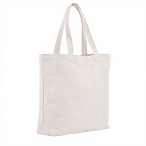 Bolsa de algodón 100% reutilizable de gran capacidad con estampado personalizado Cierre abierto Bolsas de compras de algodón en blanco - Product Image 4