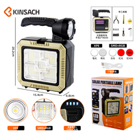 Lampe de travail LED portable de qualité supérieure 2026, rechargeable par énergie solaire, lampe de recherche LED COB avec ensemble d'outils