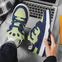 Chaussures de skate personnalisées pour hommes, fabrication sur mesure, en daim et denim, patchwork, tendance