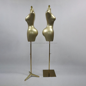 Mannequin femme Guangzhou en fibre de verre, taille M L, finition or mat, avec hanches et poitrine généreuses, demi-corps, pour vitrine - Product Image 6