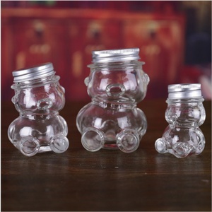 Cute <b>Bear</b> Glass Jar Stocked Multi Size Glass Jar Reusable Glass Jar Food Grade Clear Glass Storage SugarJarwith Lid Little <b>Bear</b> - Product Image 2