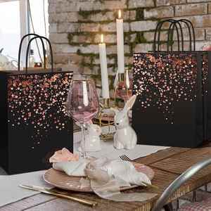 Wholesale Custom Size Party Favor Shopping Gift Kraft <b>Paper</b> Bags Black Hot Stamping Printing Birthday Gift <b>Paper</b> Bag - Product Image 5