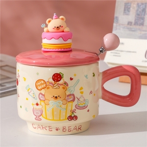 Factory Stock 400ml Creative Cute Animal <b>Ceramic</b> <b>Cup</b> with Lid Home Cartoon Water <b>Cup</b> with High Appearance and Souvenir Mug - Product Image 5