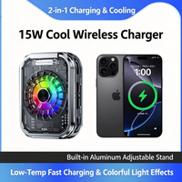 Refroidisseur de téléphone magnétique à semi-conducteurs avec chargeur sans fil 15W, support pliable, charge à basse température sans surchauffe, pour le gaming