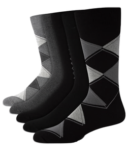 <b>Mens</b> Crew Dress <b>Socks</b> Promotion Argyle Pattern Breathable Eco-Friendly Anti-Bacterial No Seam Comfort Polyester Business <b>Socks</b> - Product Image 3