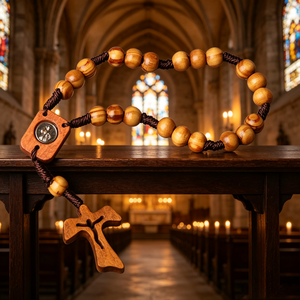 dama de acrílico de colores con san benito elegantes hermosos de lujo accesorios para hacer grandes religioso católico rosario - Product Image 2