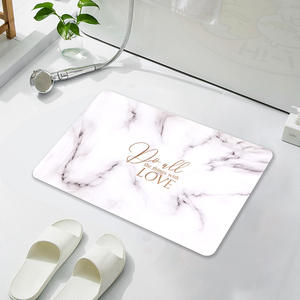 Tapis de bain en terre de diatomées rectangulaire, absorbant, séchage rapide, design minimaliste avec motif imprimé « Love » - Product Image 1