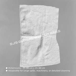 Chiffons en coton pur multi-usages, blancs, pour le nettoyage industriel, les ateliers, les garages et les tâches de nettoyage - Product Image 3