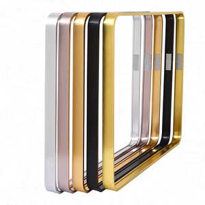 批发型材方形铝图片照片镜框型材银色黑色金色铝框镜子 - Product Image 2