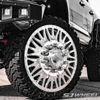 SJ Geschmiedete Polierte 8x210 22x8.25 20 22 24 26 Dually-Felge für Chevy Silverado 3500HD GMC Sierra 3500HD Dodge Ram 3500 Ford F450