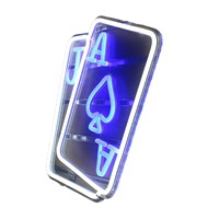 Cartas de juego LED con luz de neón, superventas transfronterizo, luces decorativas blancas y azules, letrero creativo programable DIY