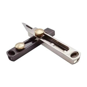 Mini couteau de poche en acier inoxydable, lame de 20 mm, design compact, couteau utilitaire à bouton-poussoir, porte-clés, argent, bronze, noir - Product Image 1