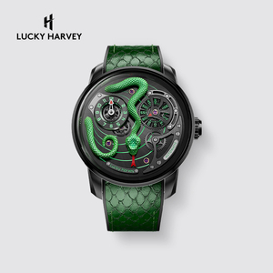 Orologio Meccanico da Uomo LUCKY HARVEY Serie <span class=keywords><strong>Master</strong></span> Craft, Verde con Serpente in Movimento, Automatico, Impermeabile, Luminoso Notturno - Product Image 1
