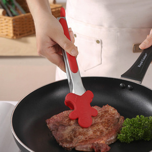 Mini pinces en silicone de Noël, pinces de cuisine en acier inoxydable de 7 pouces avec poignée en silicone - Ustensiles de service écologiques - Product Image 6
