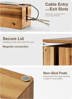 Boîte de gestion des câbles en bois d'acacia à bords arrondis, organiseur de câbles en bois, boîte de rangement pour dissimuler les câbles électriques, boîte de rangement pour câbles