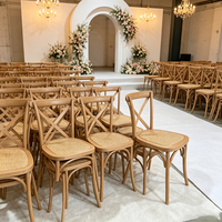 Chaises de restaurant en bois à dossier croisé, design moderne, chaise en bois massif pour mariage, événement, fête, vente en gros