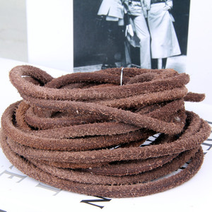 Cordoncino in Pelle di <span class=keywords><strong>Yak</strong></span> e Vacchetta con Finitura Scamosciata HW DIY, 5 6 8MM, Colore Naturale Originale, Materiale per Tessitura Artigianale e Creazione di Gioielli - Product Image 4