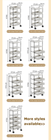 Chariot de rangement multi-niveaux en acier au carbone avec tiroirs coulissants pour cuisine, organisateur d'espace, vente en gros d'usine, logo personnalisé OEM