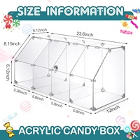 Boîte à bonbons en acrylique compartimentée, présentoir pour aliments secs, présentoir de vente au détail pour beignets, biscuits, compartiments pour bonbons, chocolat, céréales, haricots