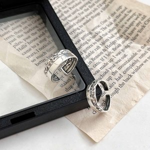 Silver Ruitai S925 Silver Textured Geometric <b>Ring</b> For Women Size B Small Jz939 Gift Jewelry - Product Image 4