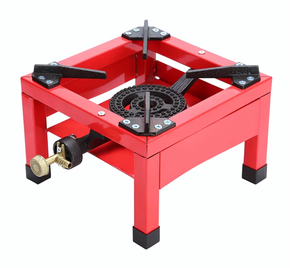 ポータブル屋外キャンプシングルバーナーガスストーブレッドトップガスストーブ鋳鉄バーナー - Product Image 1