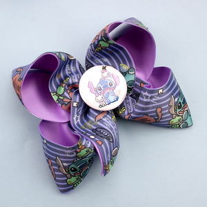 Pinza para el pelo de alienígena azul con lazo de cumpleaños Angel <span class=keywords><strong>Ohana</strong></span> y botones de alienígena azul, accesorios para el pelo de personajes de dibujos animados - Product Image 6