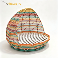 Chaise longue d'extérieur surdimensionnée en corde tressée, lit de jour en forme d'œuf, mobilier de jardin pour patio, cour et resort