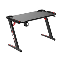 Bureau à LED pour jeu de course moderne Table en plastique et métal en bois MDF et carbone en forme de Z pour le bureau ou les jeux