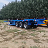 Semi-remorque plateau porte-conteneurs 3 essieux 40 pieds 50 tonnes pour transport de conteneurs portuaires et de marchandises en vrac