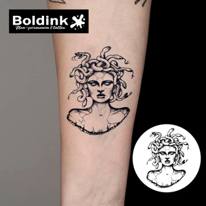 Tatuaje de Tinta de Jaua Boldink Personalizado, Diseño Realista de <span class=keywords><strong>Medusa</strong></span>, Arte Corporal con Forma de Serpiente, Resistente al Agua, Larga Duración (2 Semanas) - Product Image 3
