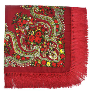 2024 automne Offre Spéciale imprimé ethnique <span class=keywords><strong>carré</strong></span> écharpe longue femme sergé coton acrylique russe châle avec fleur imprimé et <span class=keywords><strong>frange</strong></span> - Product Image 6