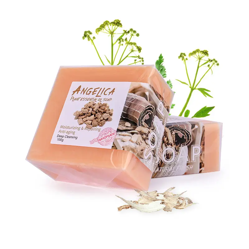 Wholesale 100g Plant Natural Organic Repairing Moisturizing Soap Bar Essential Oil Angelica Handmade Soap