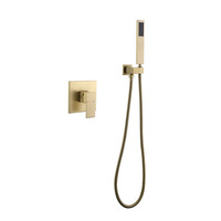 Ensemble de douche encastré poli à fonction unique, avec pommeau de douche carré à jet pluie, pour salles de bain domestiques, directement de l'usine