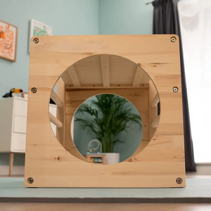 Cama moderna para niños al aire libre con escalera triangular de seguridad taburete de baño de madera para jugar al aire libre - Product Image 2