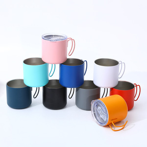 Mug à café à double paroi avec poignée, en acier inoxydable 304, 12 oz, tasse thermique, vente chaude - Product Image 2