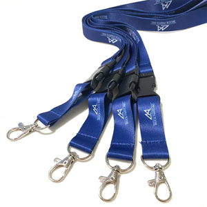 Lanière détachable <span class=keywords><strong>bleu</strong></span> marine simple personnalisée Lanière de sangle de cou à dégagement rapide avec boucle détachable - Product Image 2