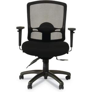 Chaise de bureau Alera Etros Series Petite à dossier mi-haut, multifonctionnelle, en maille, réglable en hauteur, en cuir PU noir, pour la maison ou la chambre - Product Image 5