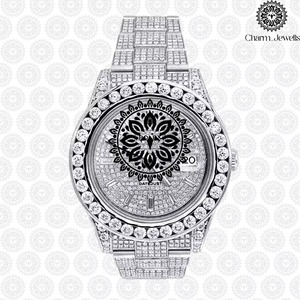 Montre en diamant de fournisseur indien avec finition de joaillerie fine, idéale pour les cadeaux d'affaires et la collection personnelle, disponible à prix réduit - Product Image 1