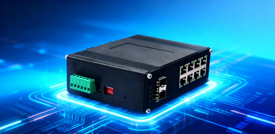 Industrial L2+ Managed 8-Port Gigabit Ethernet Switch with 2-Port 1000X SFP Fiber Uplinks for High-Density Networks