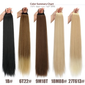 Extensiones <span class=keywords><strong>de</strong></span> <span class=keywords><strong>Cabello</strong></span> <span class=keywords><strong>de</strong></span> Fibra Sintética <span class=keywords><strong>de</strong></span> Alta Temperatura <span class=keywords><strong>de</strong></span> 70 cm, Largas, Lisas, Elásticas, Simulación Natural, Cola <span class=keywords><strong>de</strong></span> Caballo con Clip, Postizo para <span class=keywords><strong>Mujer</strong></span>, Color Blanco - Product Image 2