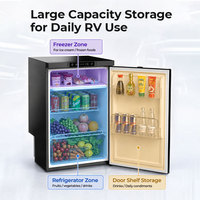 Refrigerador Vertical para RV de 64L/85L, 12V/24V, con Compresor, Congelador para Caravana, Camper, Autocaravana