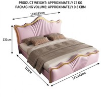 Luxuriöses Modernes Weiches Kunstleder Kiefernholz King Queen Size Montiertes Aufbewahrungs-Boxspringbett Hochwertiges Schlafzimmermöbel