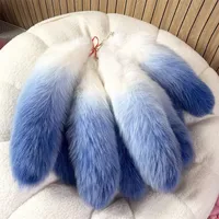 Porte-clés en fourrure de renard naturelle pour femme, magnifique accessoire, longueur 40 cm