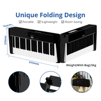 TERENCE V30 88-Key Semi-Weighted Folding Electric Piano Keyboard Portable Electronic Musical Instrument
