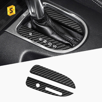 Shasha en fibre de carbone Gear Shifter Trim sec en fibre de carbone Accessoires d'intérieur de voiture pour Mustang 2015-2023 ans